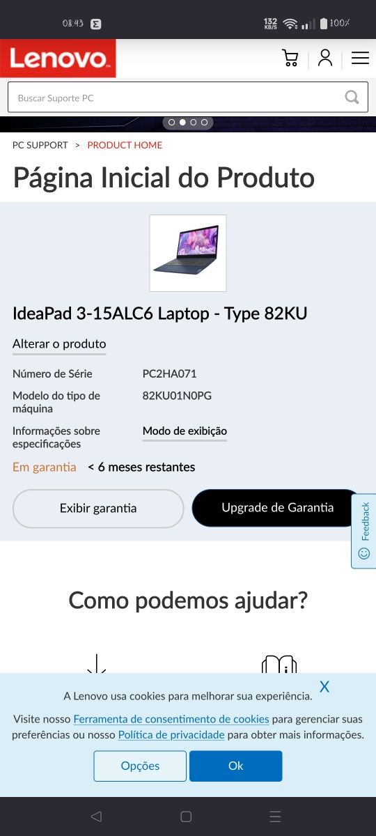 PC portátil lenovo