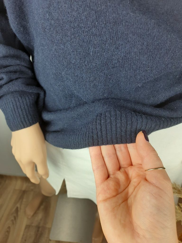 Wełniany sweter H&M premium sweterek ciepły dzianinowa bluza kardigan