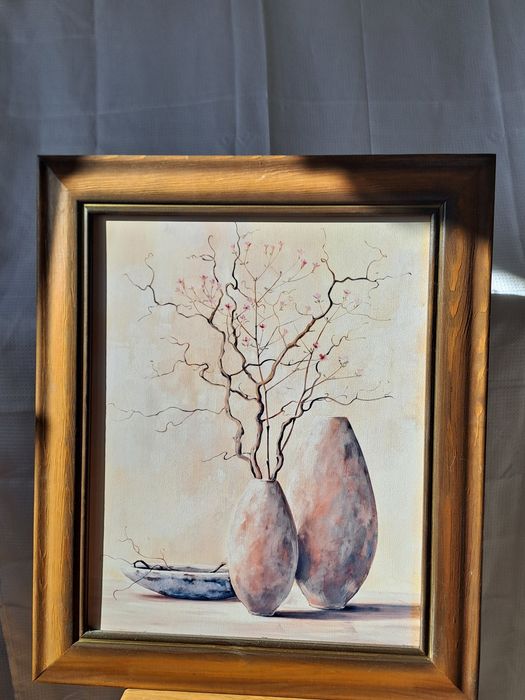 Obraz martwa natura w drewnianej ramie