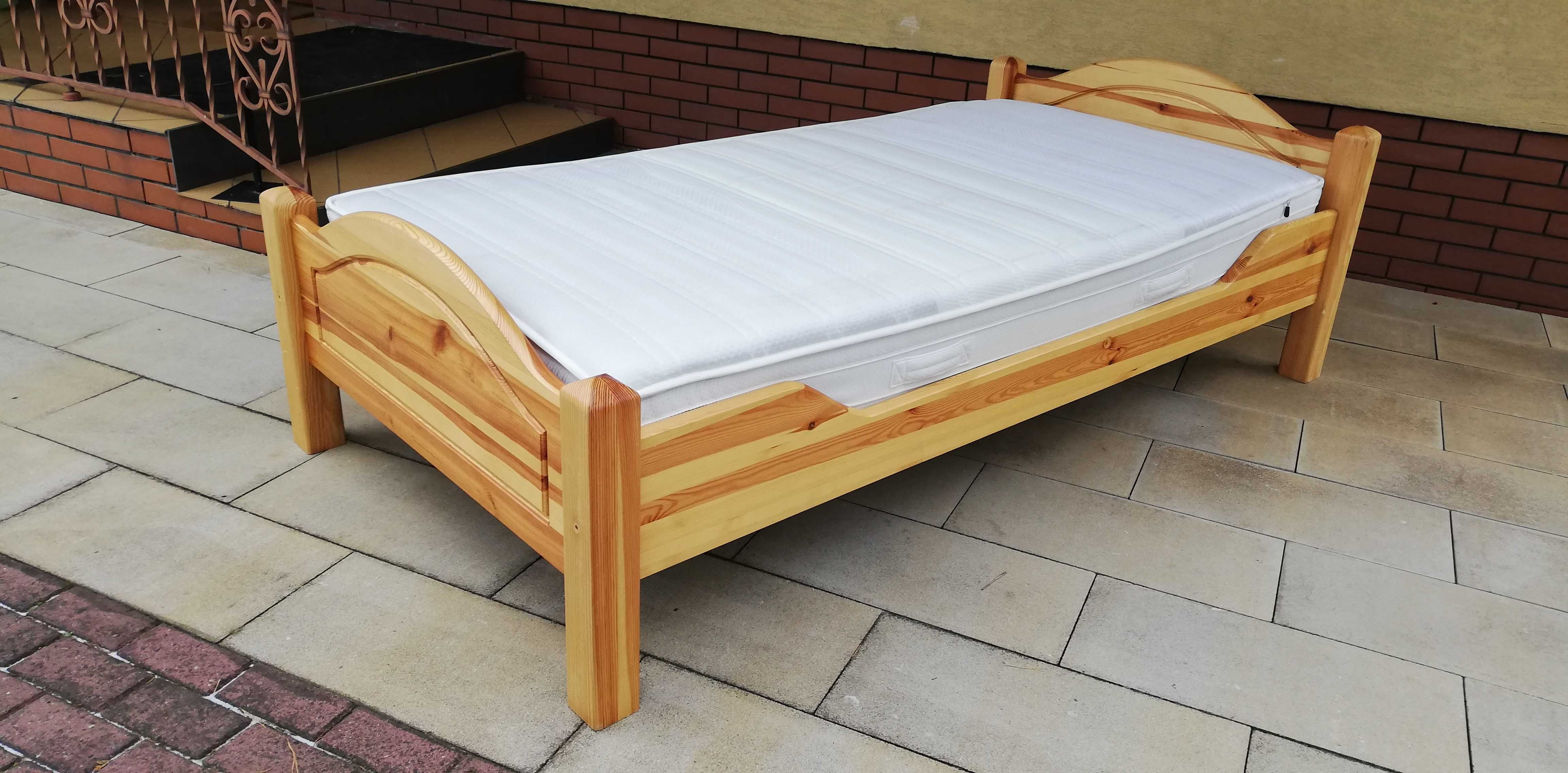 łózko drewniane stylowe materac 100x200 pojedyncze sypialnia rama