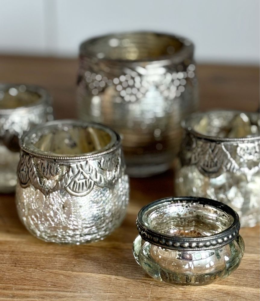 Zestaw świeczników tealight szklanych 6 sztuk
