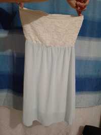 Biało-niebieska sukienka