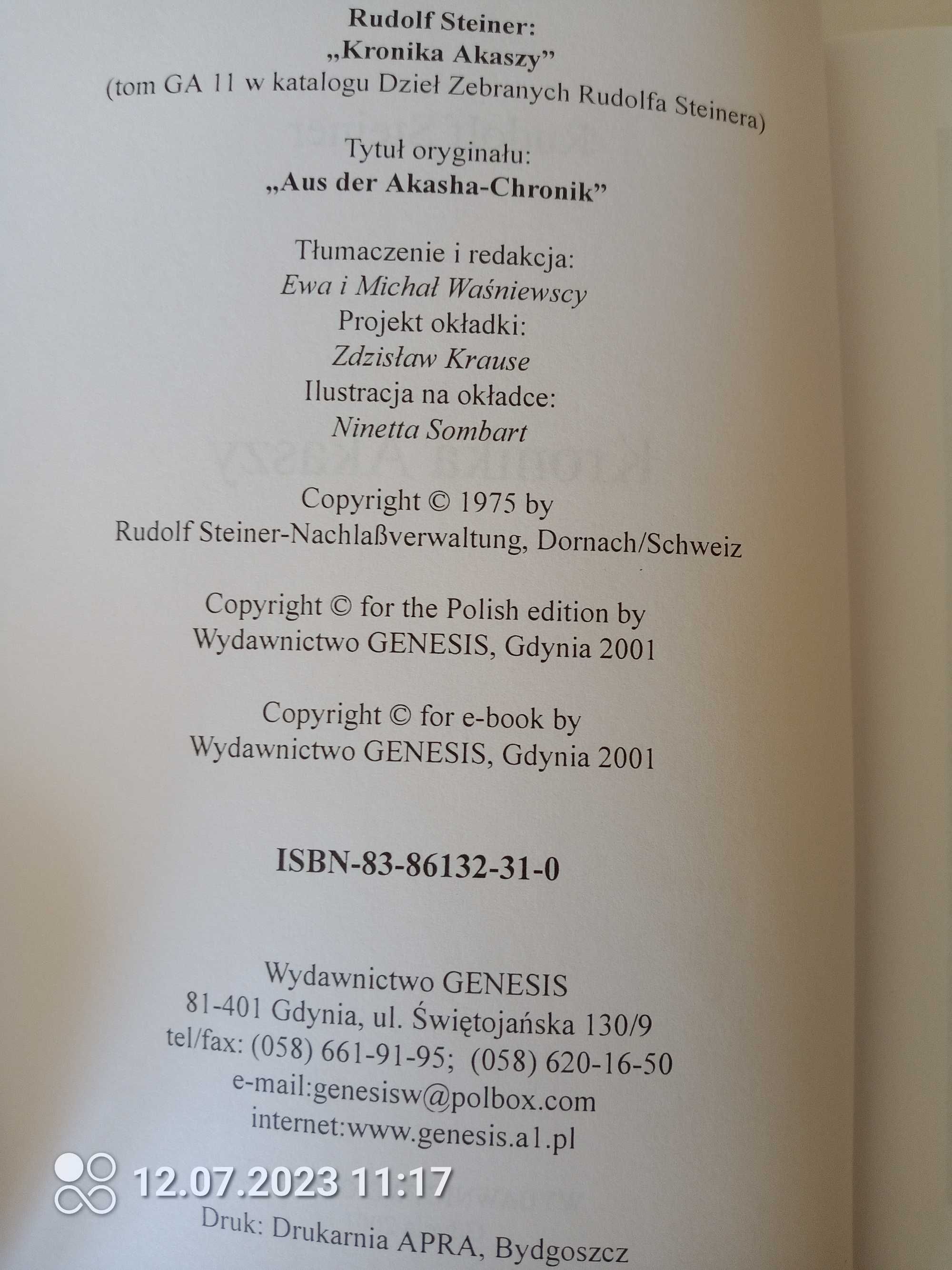 Kronika Akaszy , Rudolf Steiner , 2001