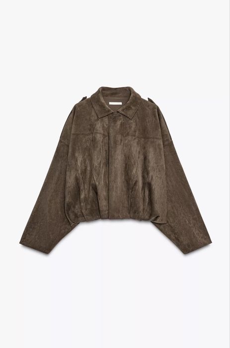 Trending Casaco Bomber Efeito Camurça M - Zara