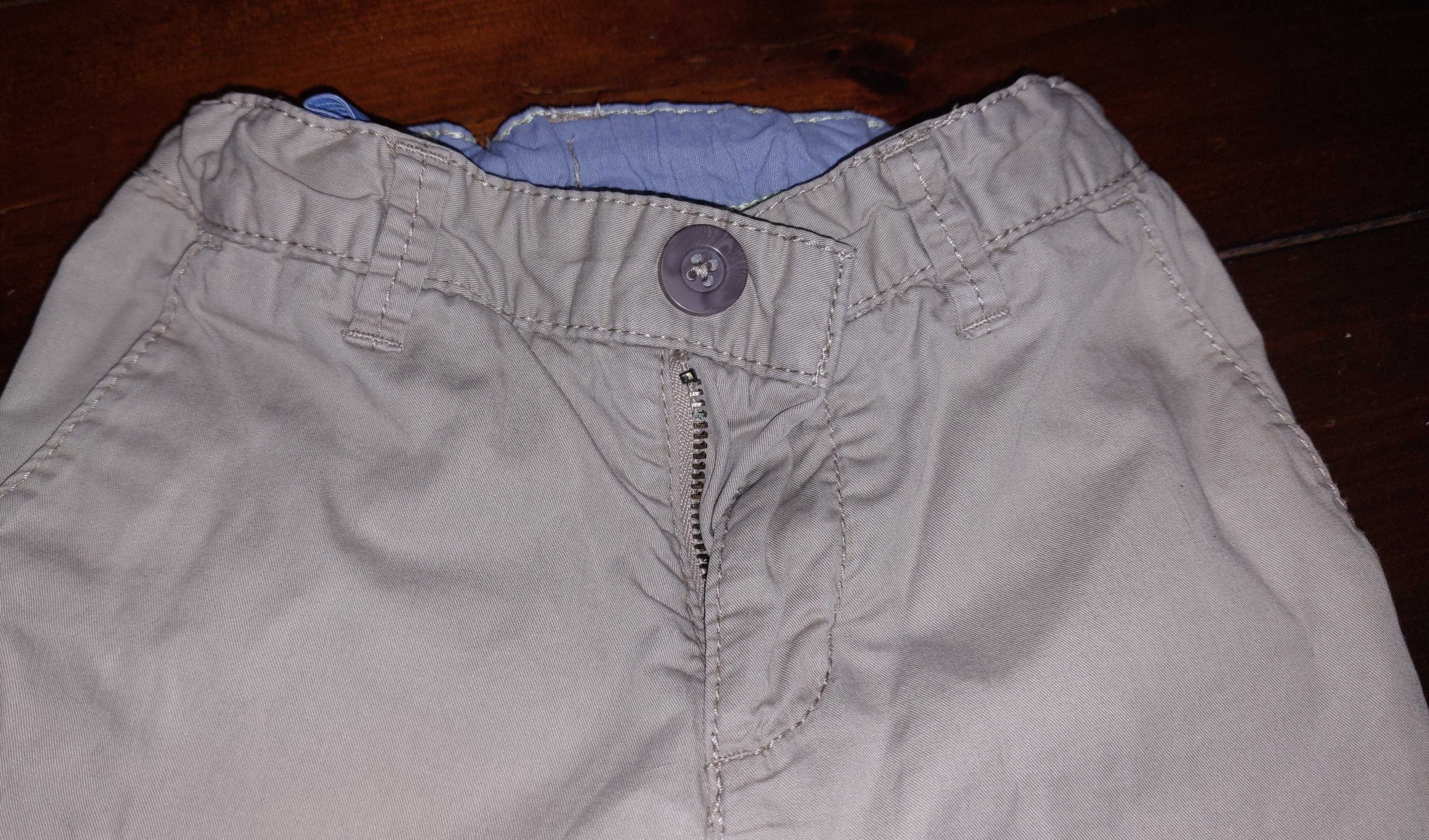 H&M, Materiałowe spodnie dla chłopca, beżowe, rozmiar 98
