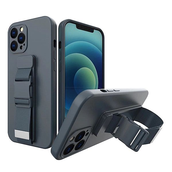 Rope case żelowe etui ze smyczą łańcuszkiem torebka smycz iPhone XR gr