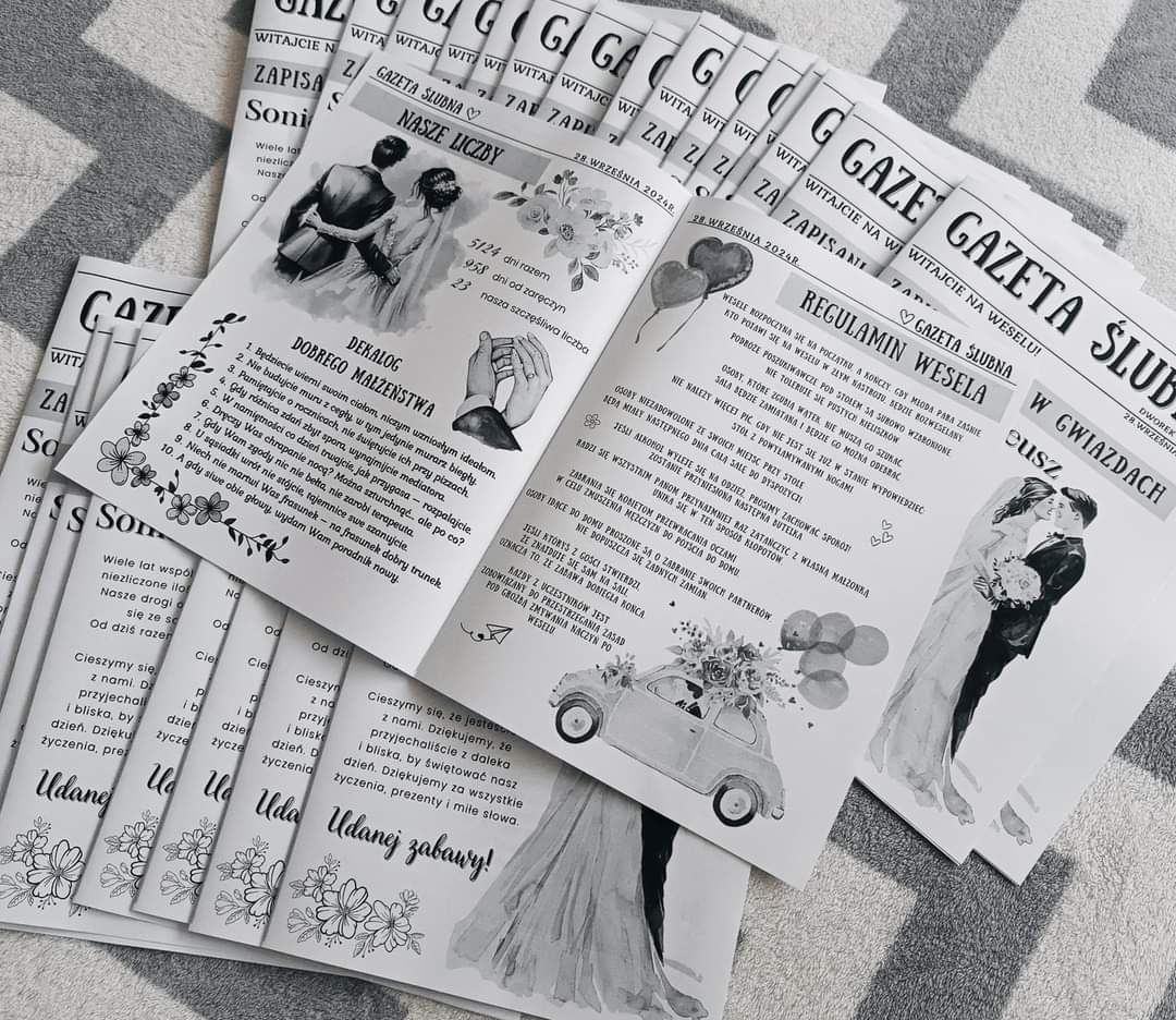 Gazetka Weselna Do druku Wesele Ślub