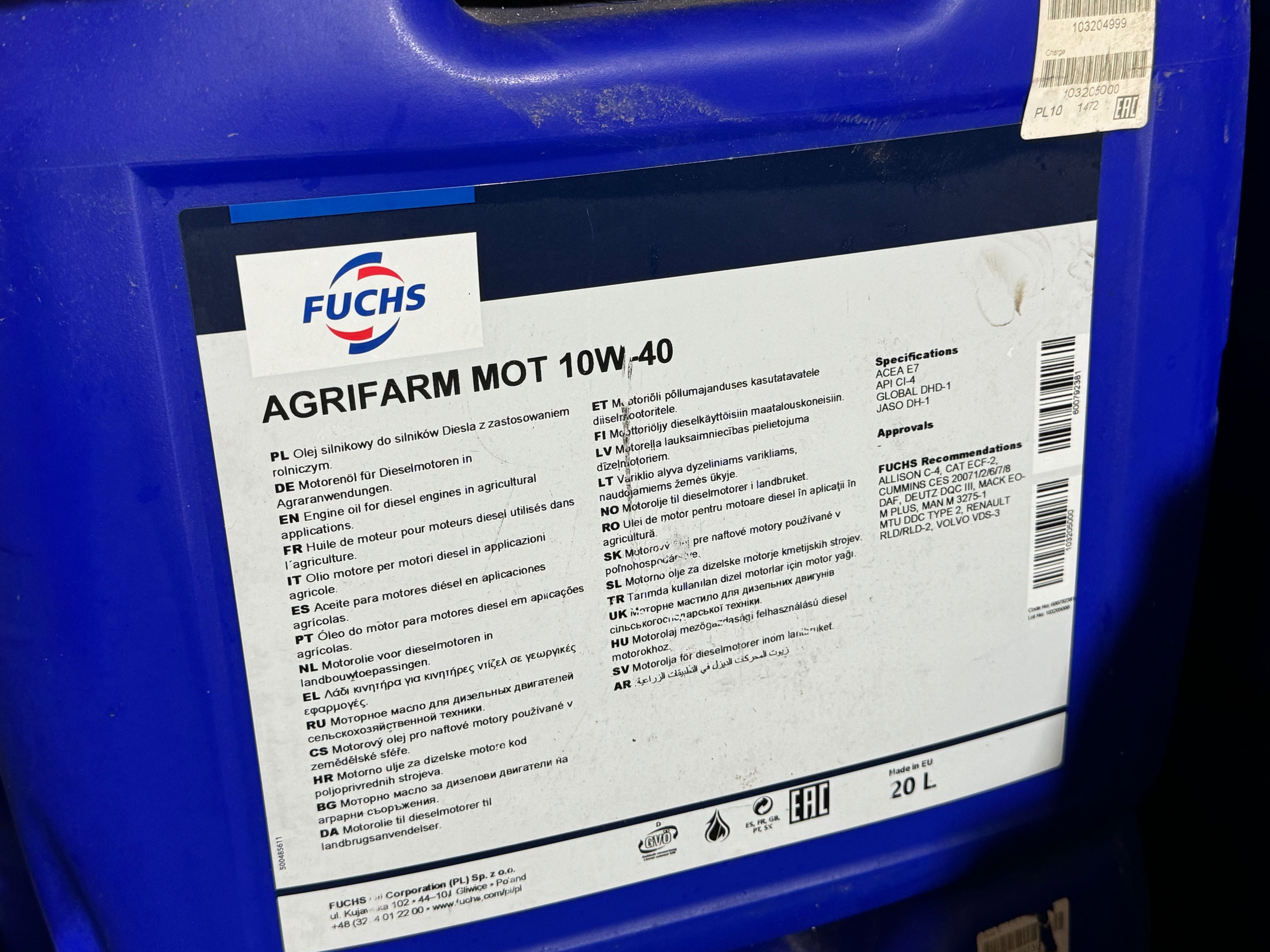 FUCHS Agrifarm MOT 10W40 silnikowy