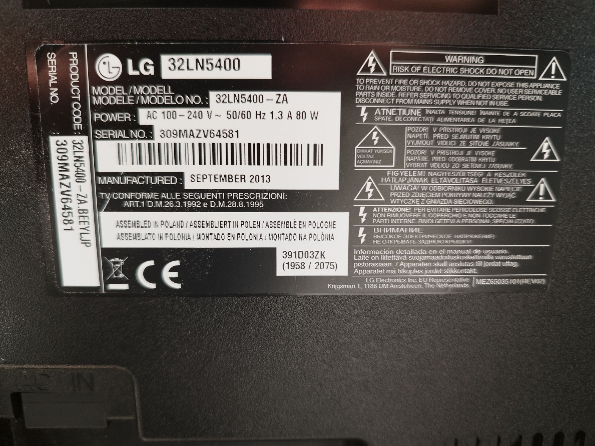 Telewizor LG 32LN5400 32'