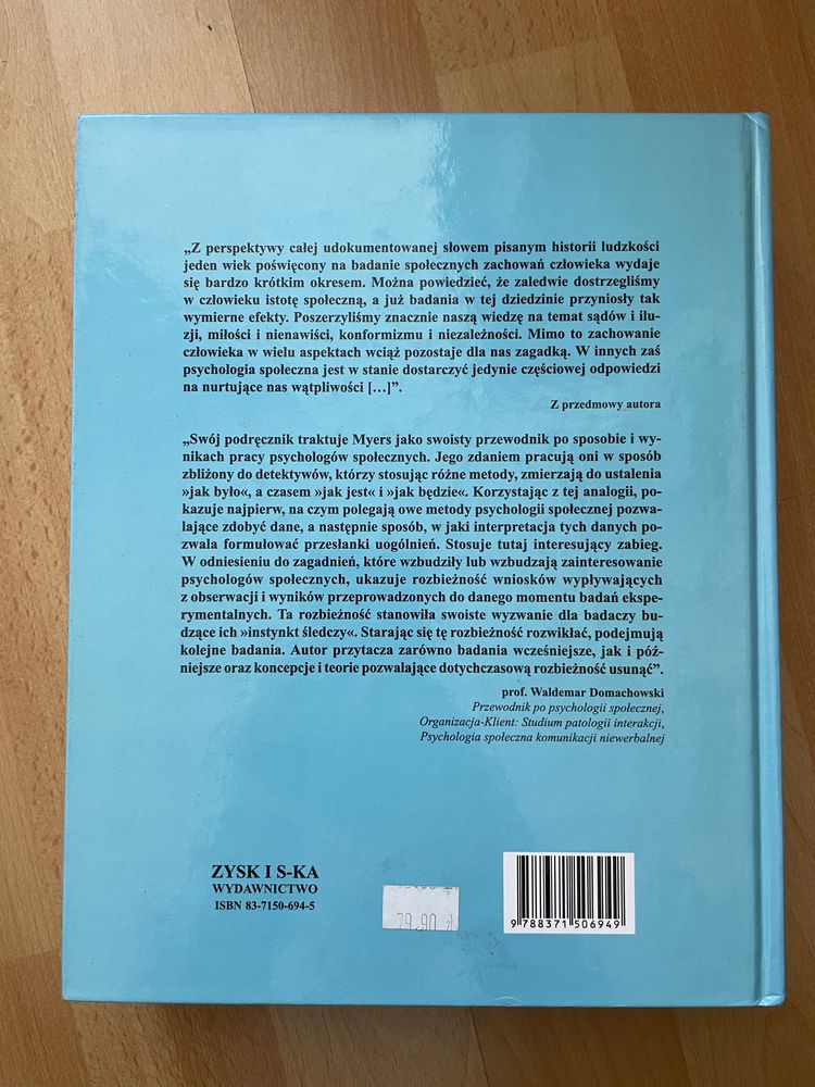 Psychologia społeczna David G. Myers Podręcznik akademicki