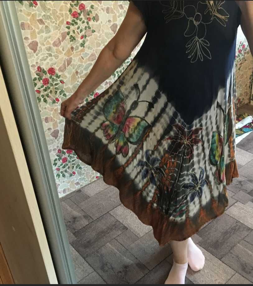 Платье сарафан летнее свободного кроя легкое (индия) вискоза