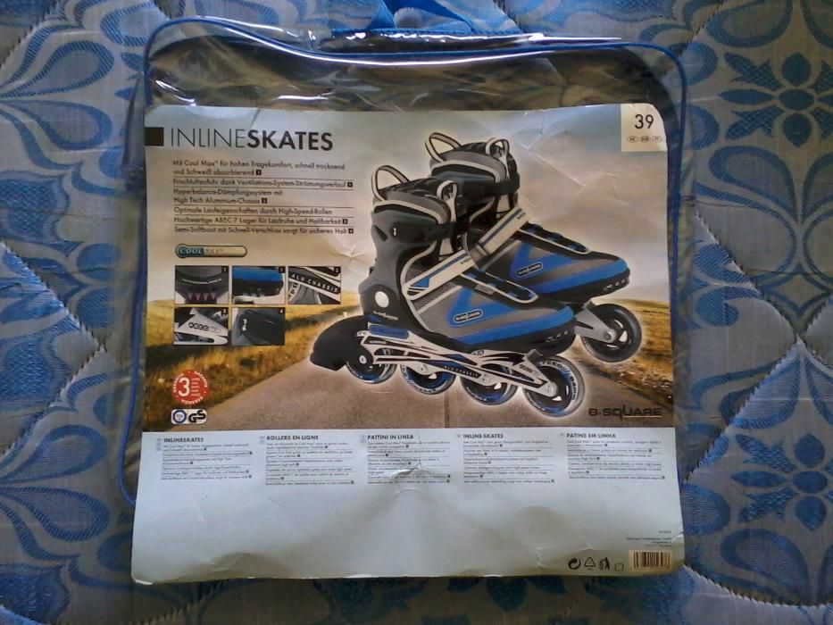 Patins em Linha Nº39  & c/s Protecções & Capacete