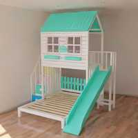 Drewniane łóżko piętrowe domek dla dzieci