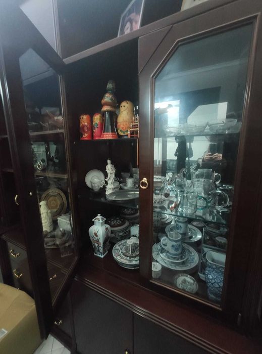 Conjunto Sala Jantar em madeira Cerejeira Lacada