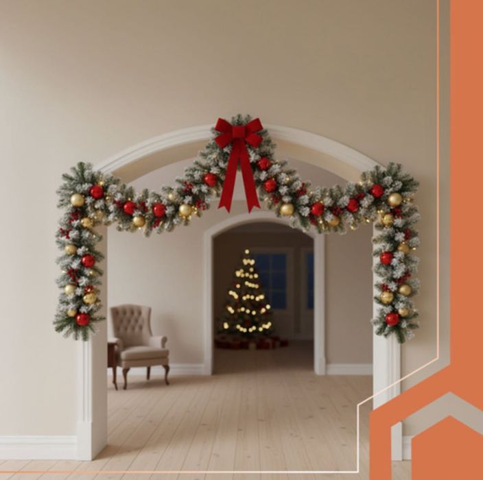 Gęsta girlanda choinkowa ośnieżona 270 cm PREMIUM – idealna na święta!