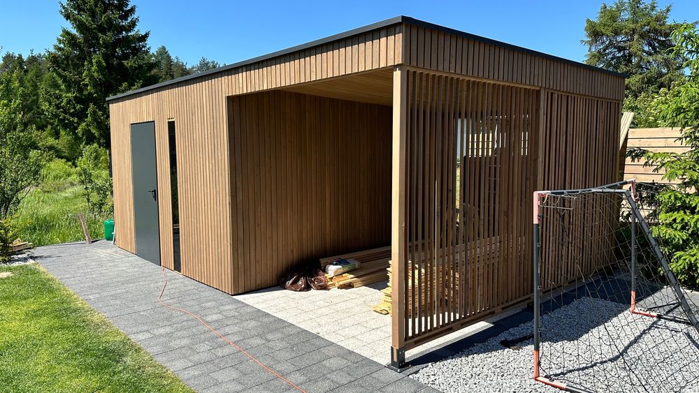 Domek narzędziowy z altaną Modrzew Syberyjski