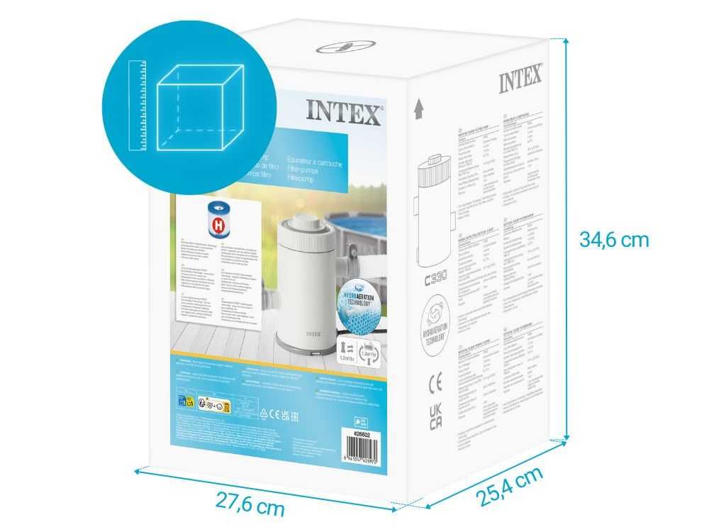 Картриджный фильтр-насос для бассейна Intex 26602 мощностью 1250 л/ч