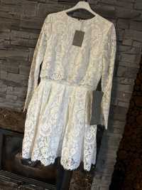 Suknia ślubna Asos Bridal roz 40 koronka ecru krtka