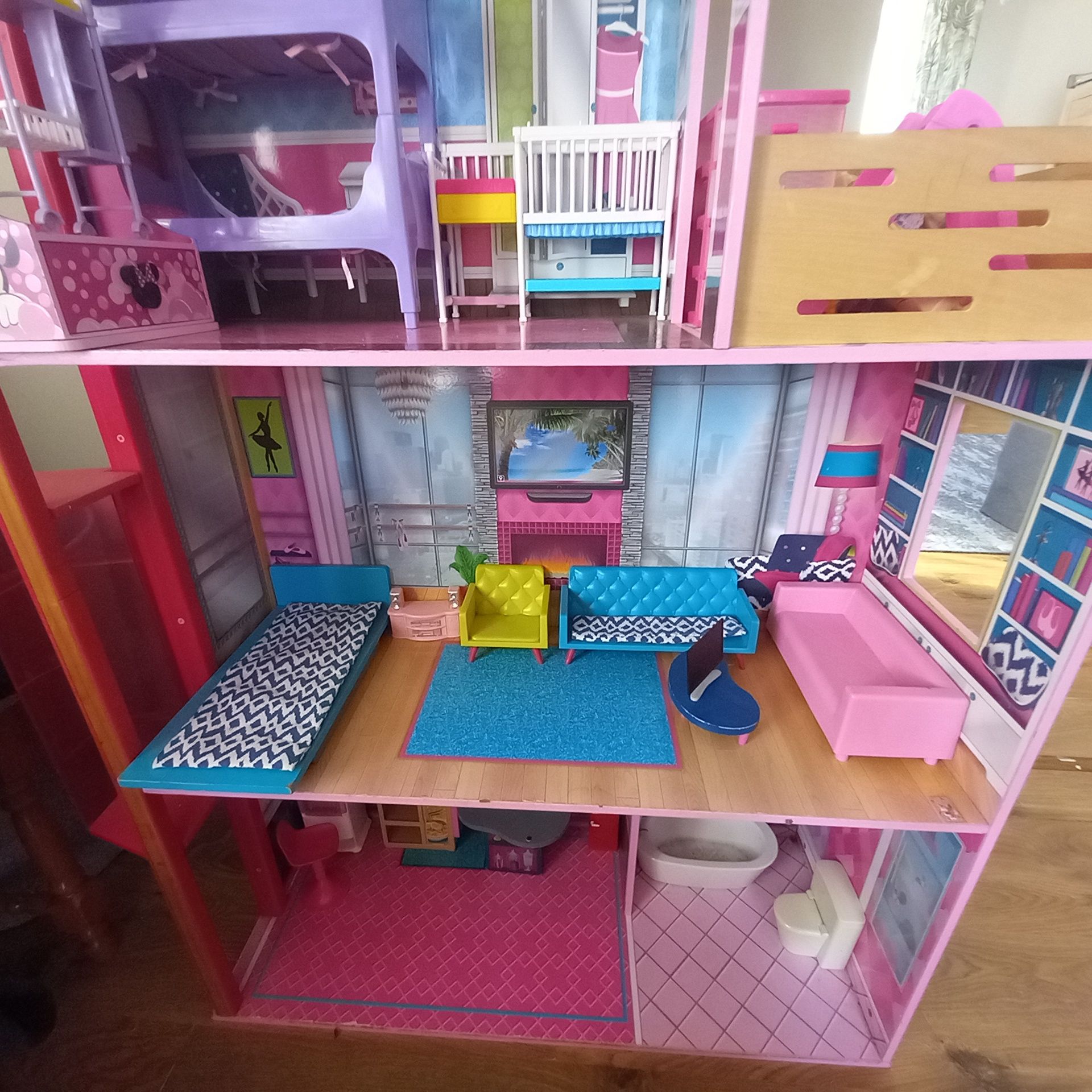 Duży domek dla lalek barbie 120 cm