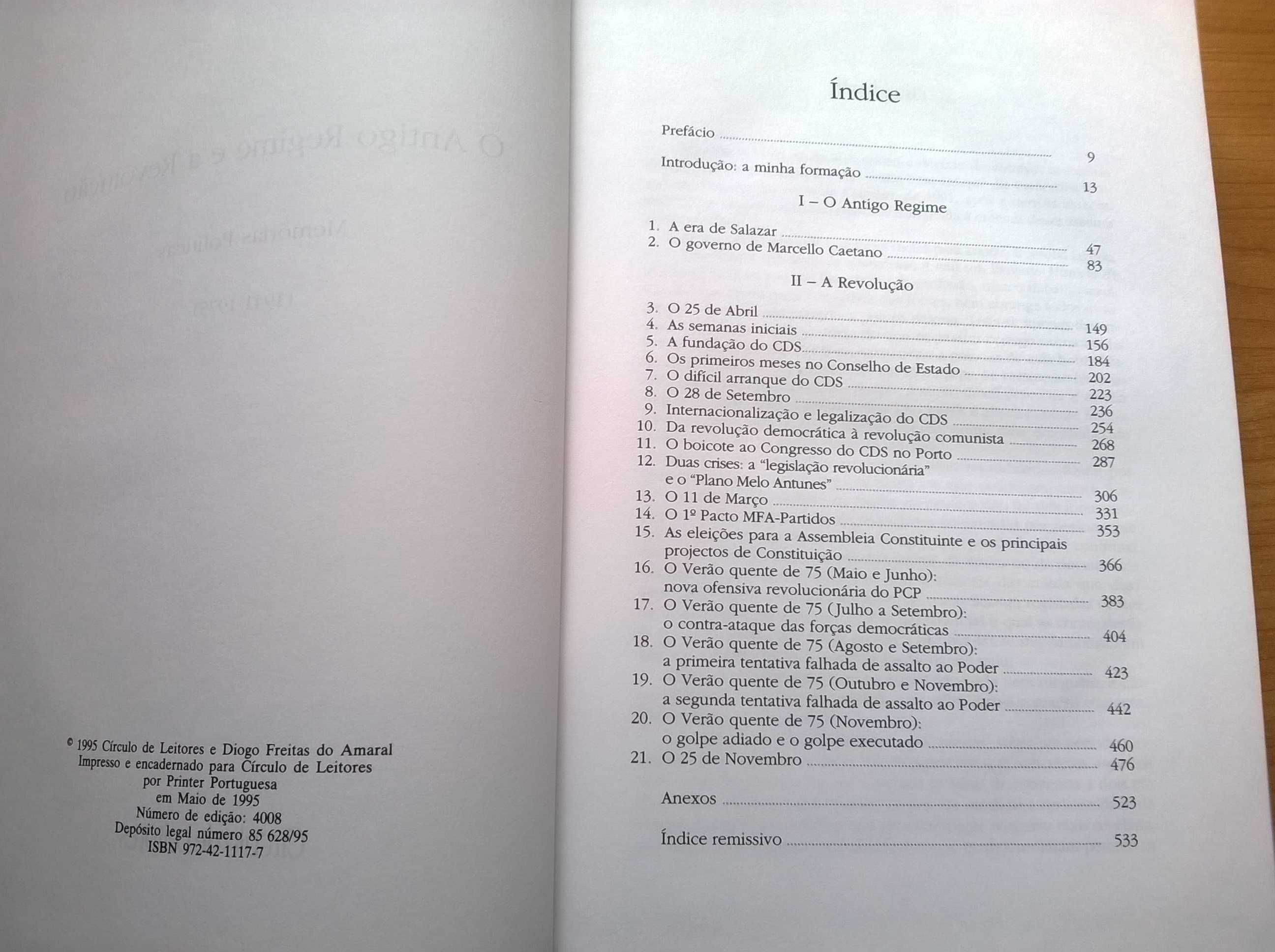 O Antigo Regime e a Revolução (autografado) - Diogo Freitas do Amaral