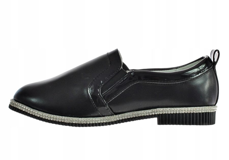 Rozmiar: 32 Półbuty Balerinki Eleganckie Czarne 6095