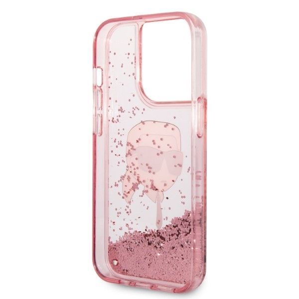 Etui Karl Lagerfeld Liquid Glitter iPhone 14 Pro 6,1" Różowy