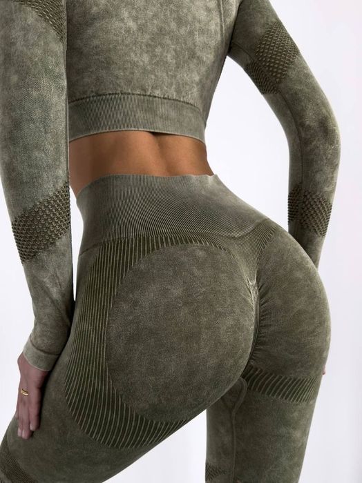 Женский безшовный костюм фитнес одежда Пуш-ап