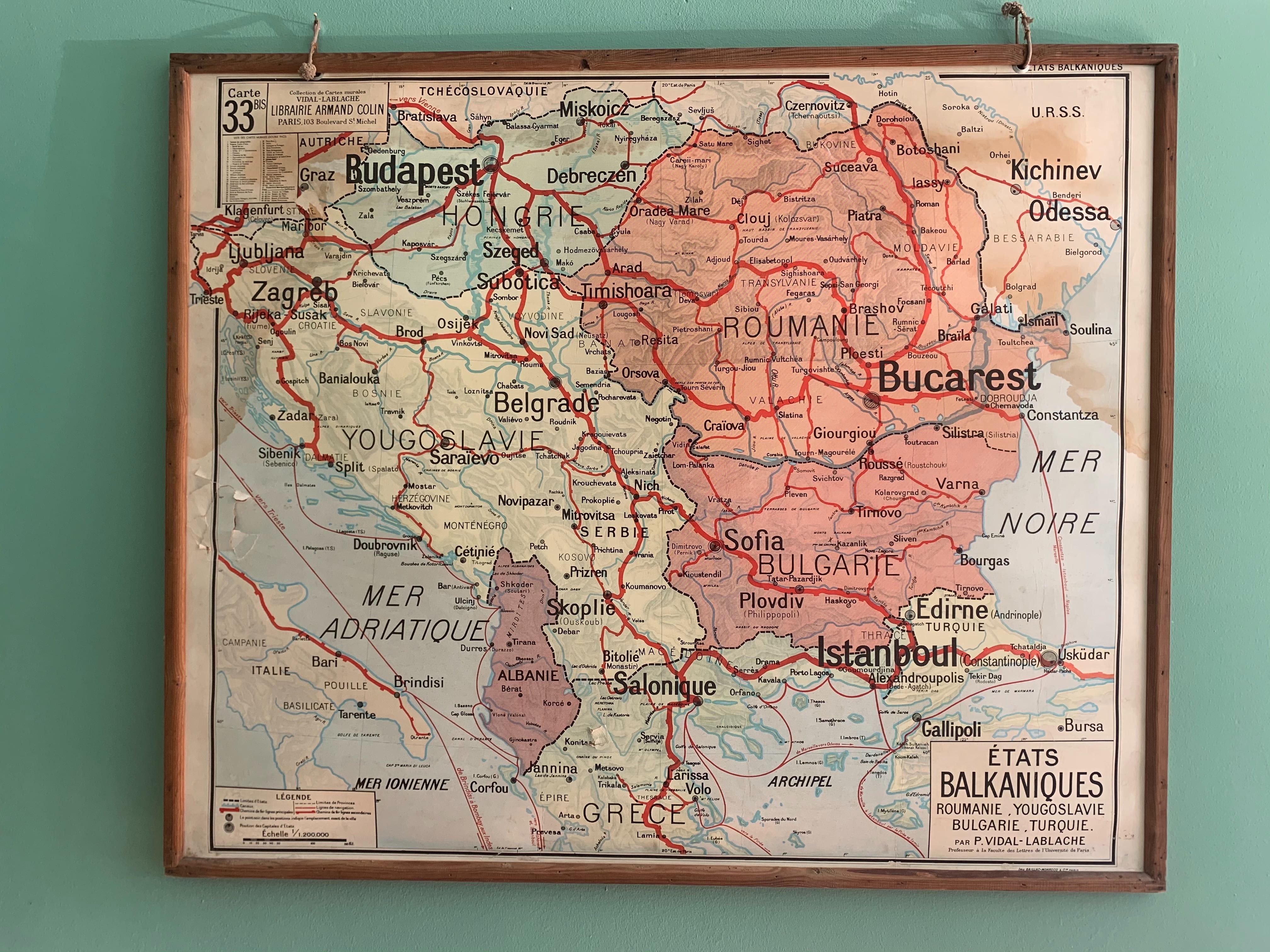 Mapa vintage - Vidal Lablache original