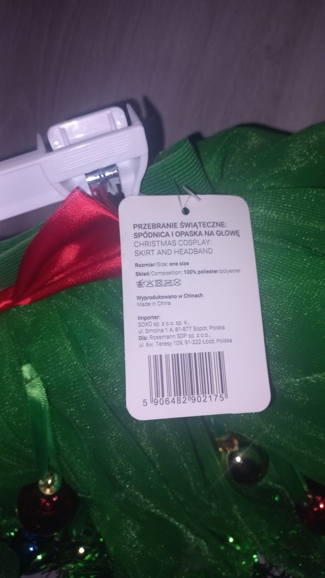 Przebranie świąteczne karnawałowe choinka dla dziecka