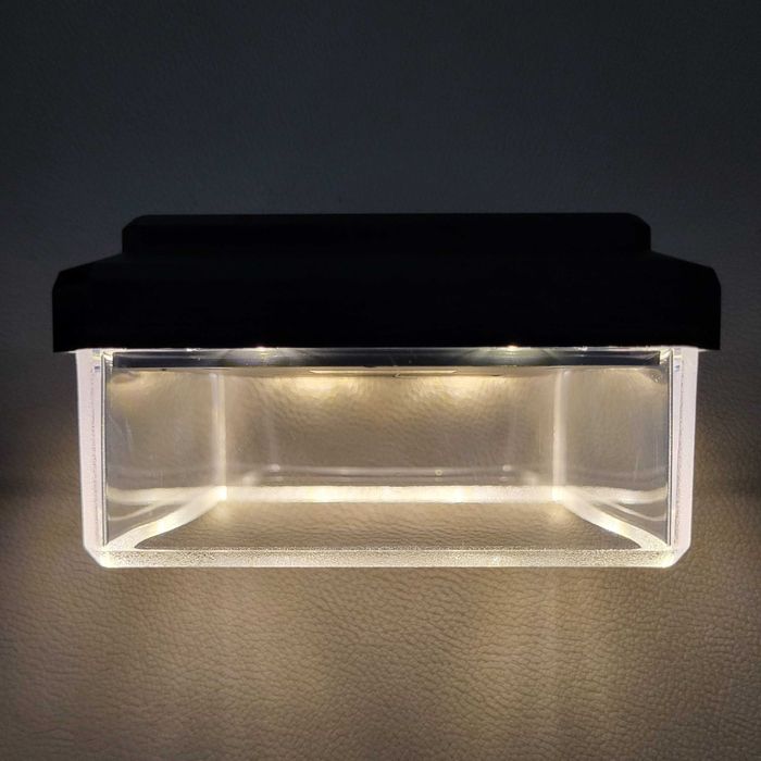 ZESTAW 2x LAMPA SOLARNA 80x80 na słupek ogrodzenie lampka LED daszek