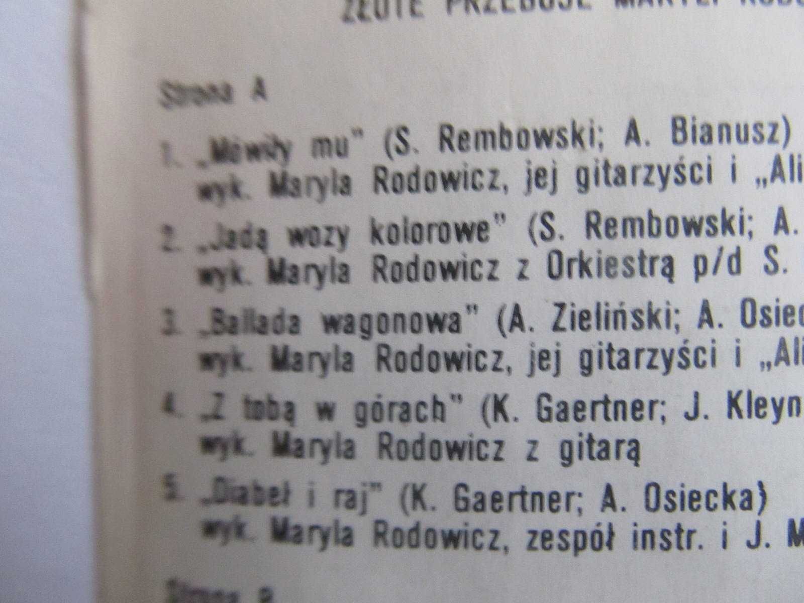 Maryla Rodowicz "Złote przeboje"- kaseta audio