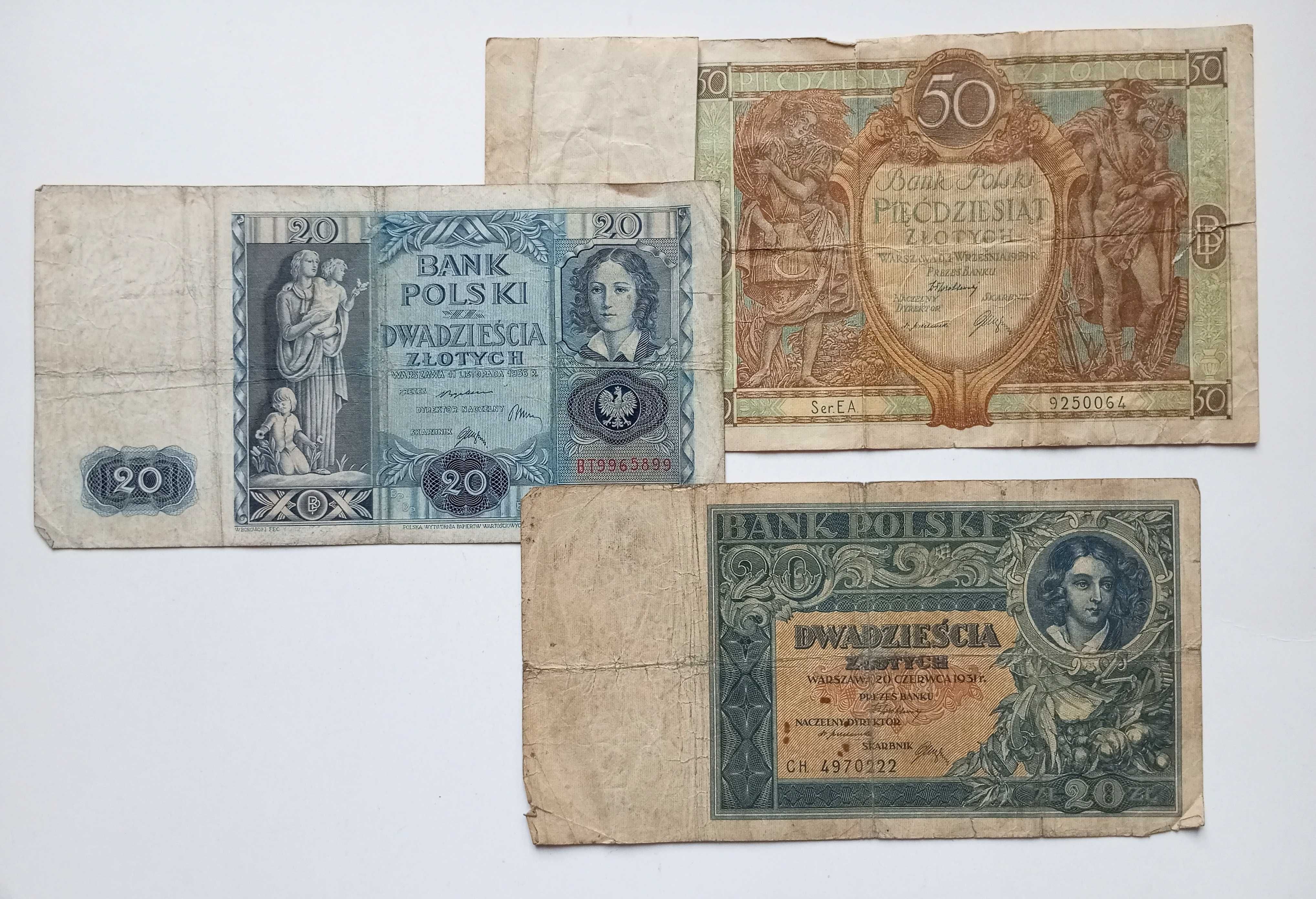 Banknoty Polskie 3 sztuki