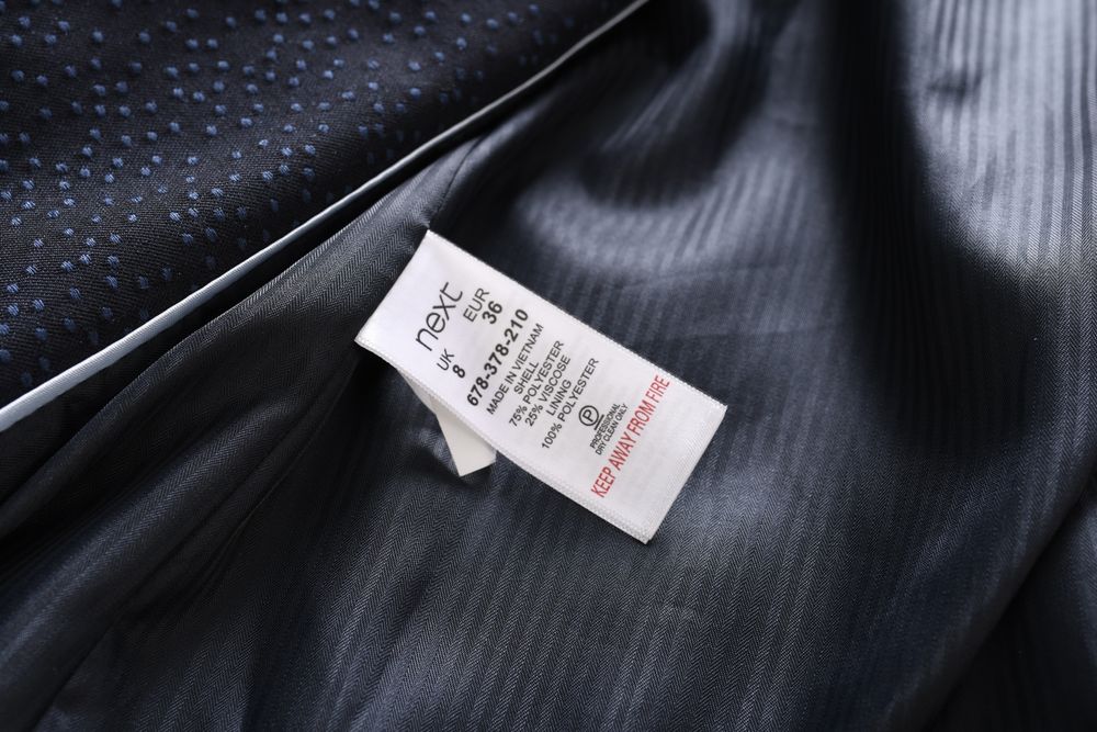 NEXT taliowana granatowa marynarka damska w rzucik żakiet blezer 34 36