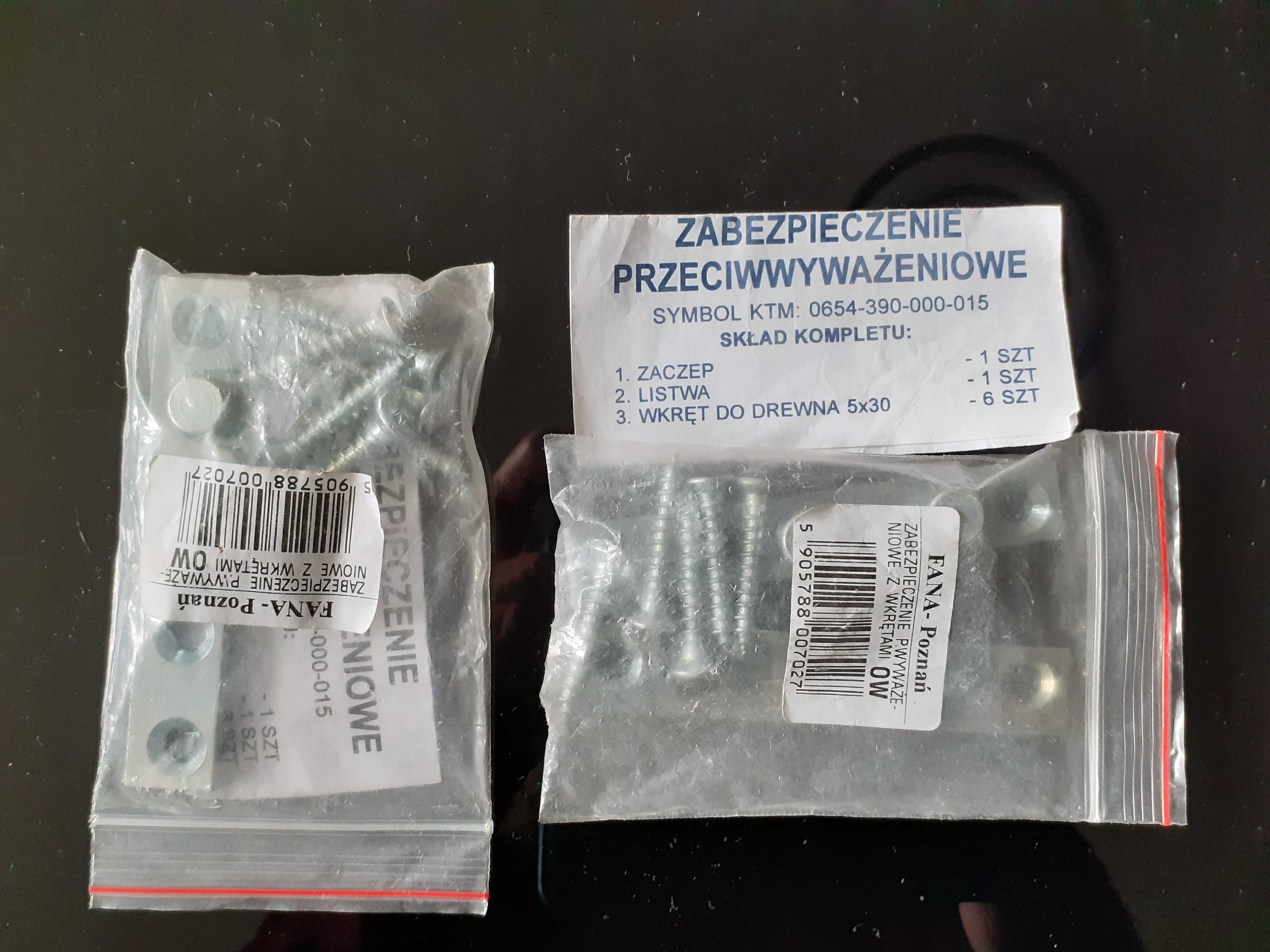 Zabezpieczenia przeciwwyważeniowe do drzwi.