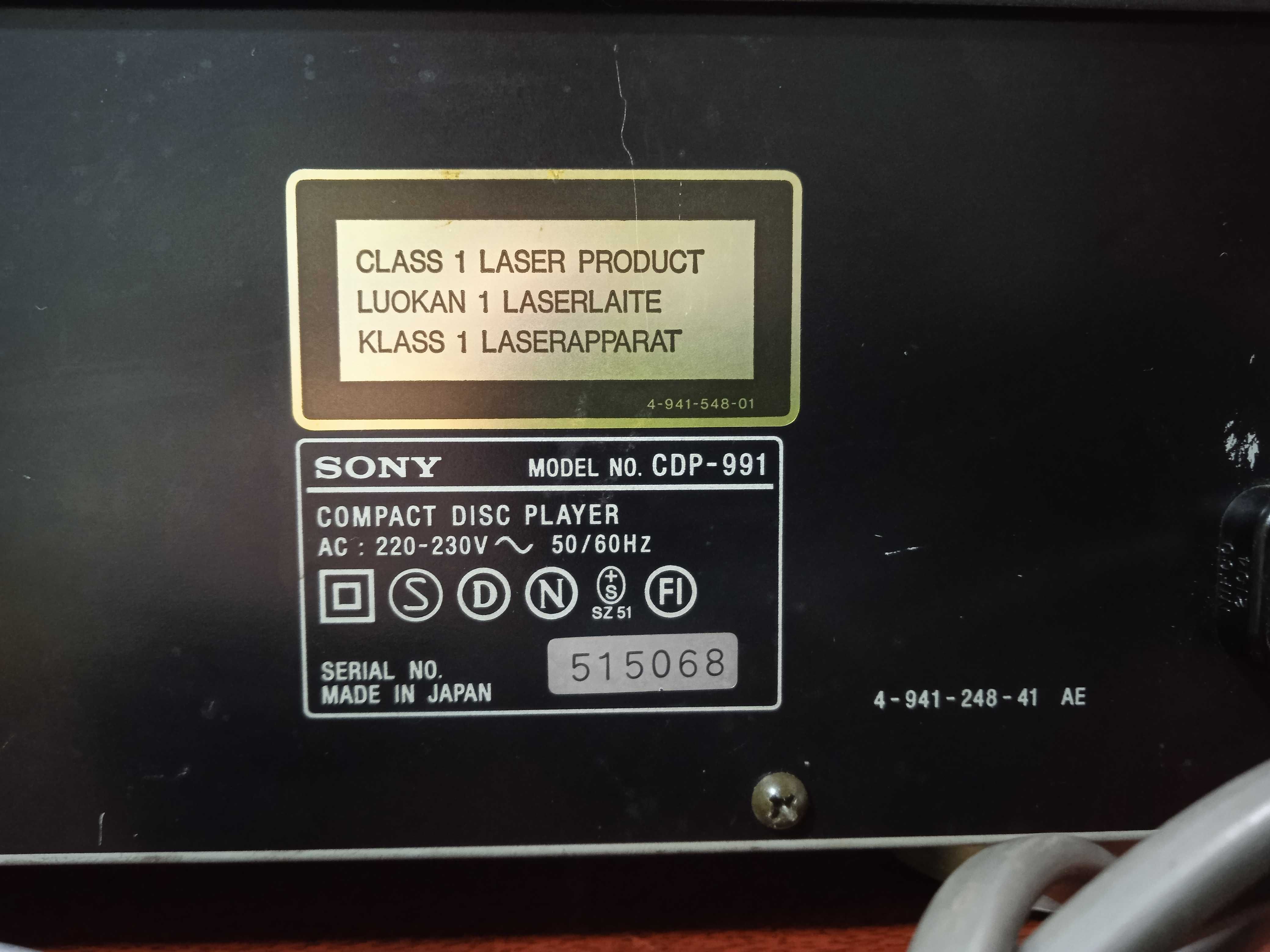 CD Player Sony CDP - 991