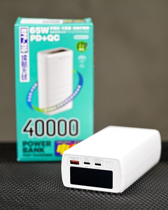 Power bank 65w 40000mah REMAX Павербанк для НОУТБУКОВ білий