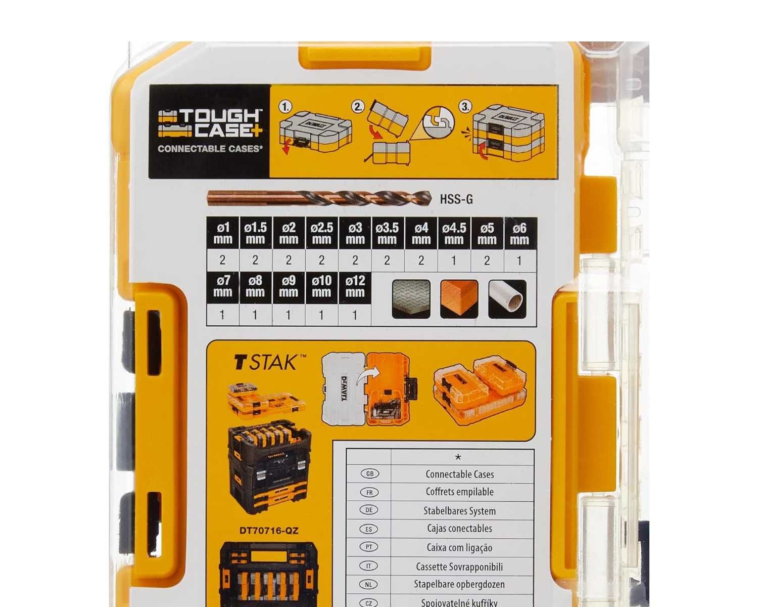WIERTŁA Do Metalu DeWalt 23 Sztuk HSS-G Black & Gold 1-12mm