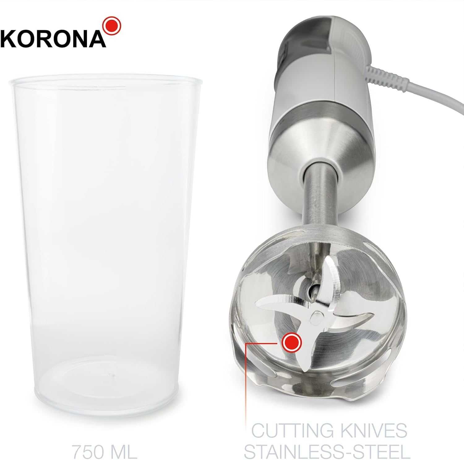 Korona 23530 Blender ręczny, płynna regulacja prędkości, funkcja turbo