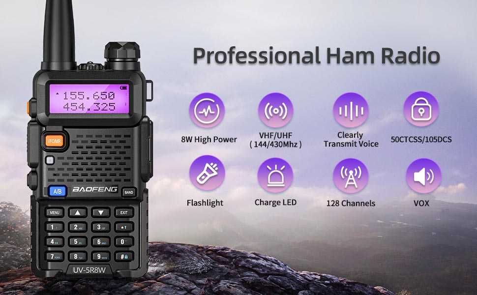 Пара Baofeng UV-5R 8W Вже зашиті частоти! з посиленою антеною NA 771