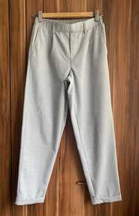 eleganckie spodnie damskie szare gumka w pasie rozmiar S