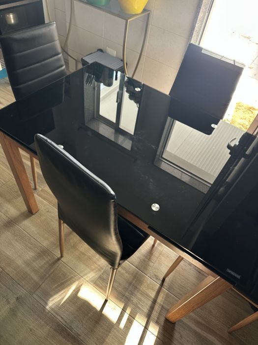 Mesa extensivel jantar 6 cadeiras
