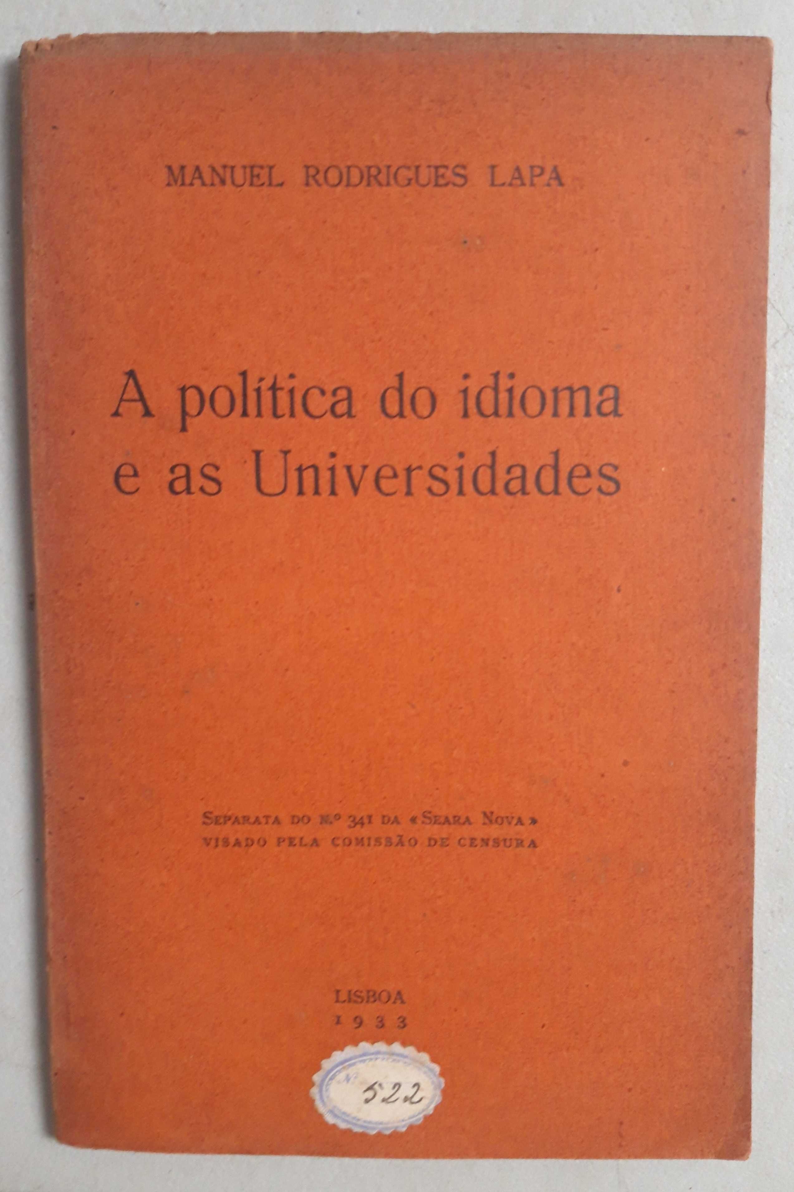 Livro PA-5 - Manuel R. Lapa - A Política do Idioma e as Universidades