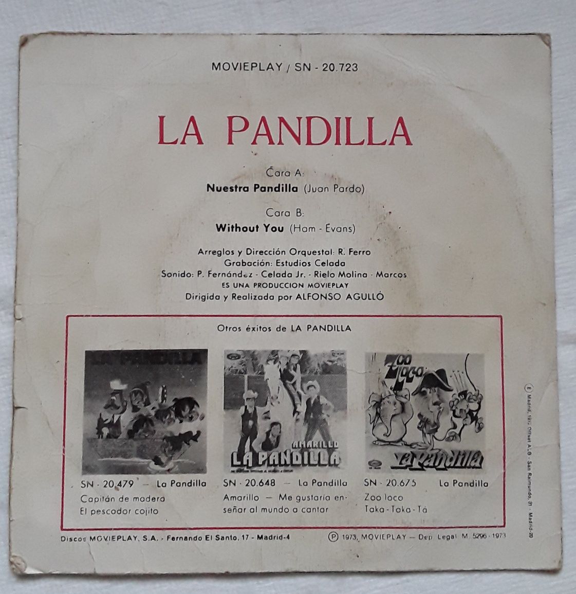 Disco vinil single La Pandilla - Nuestra Pandilla