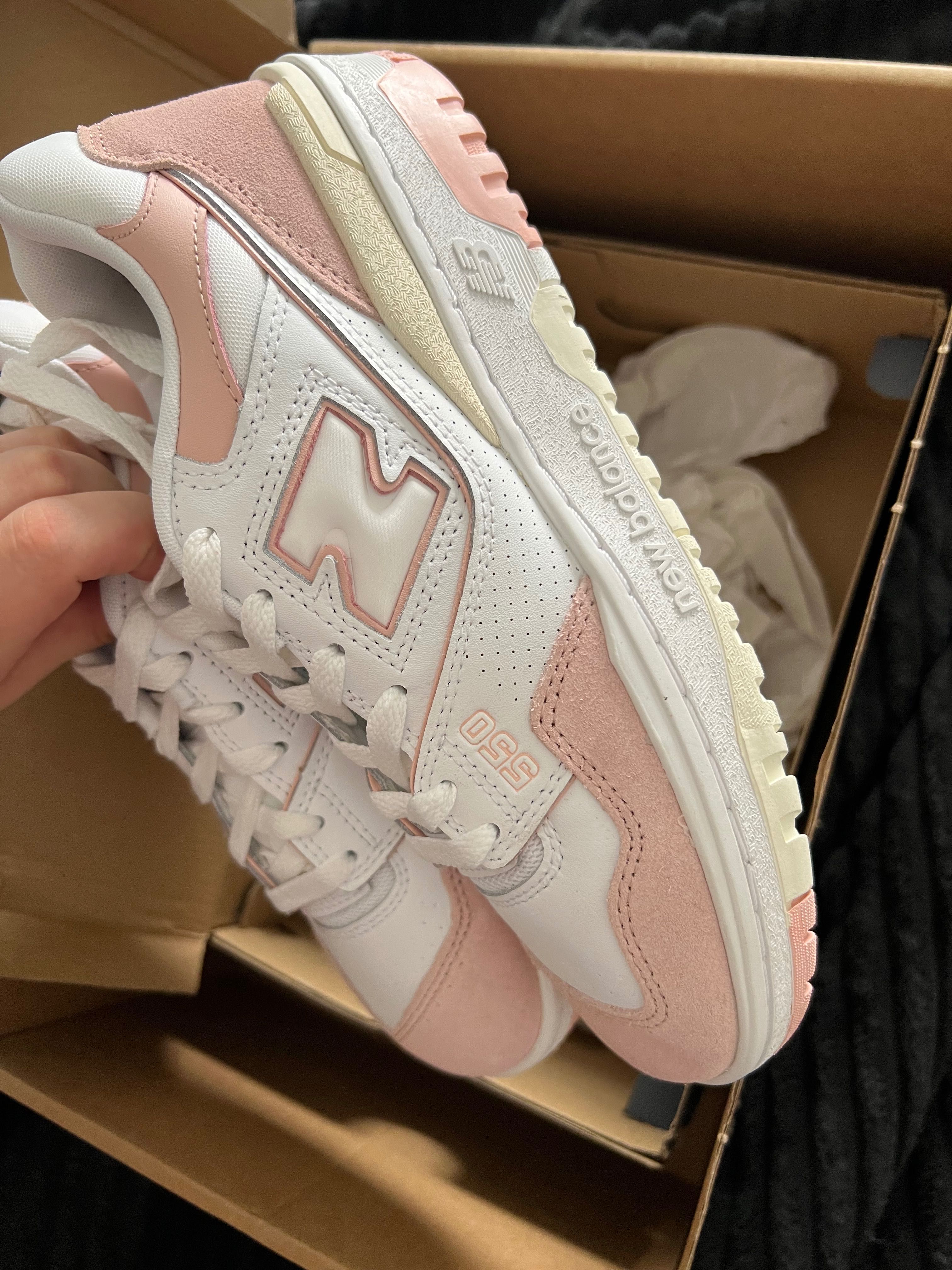 New balance 550 brancas e rosa