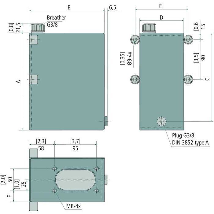 ZBIORNIK Oleju 2L Pompy Ręcznej HYDRAULICZNEJ [4484]