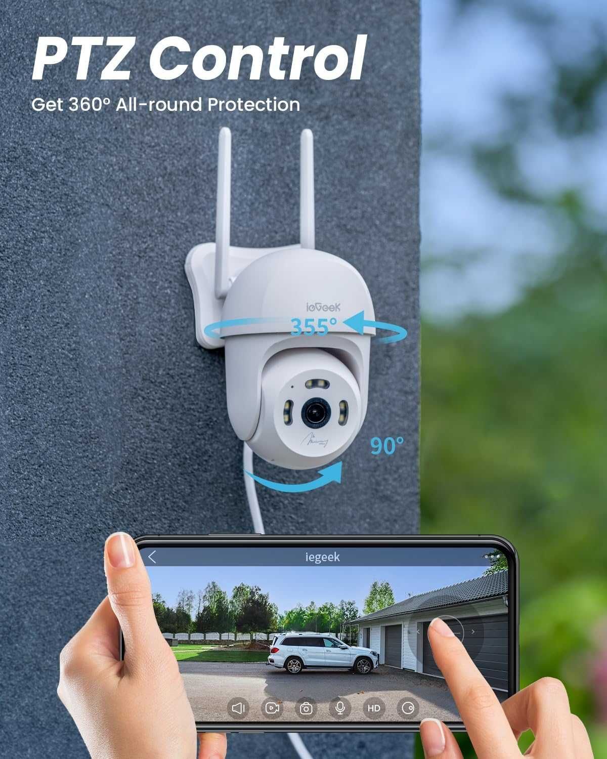 Kamera IP zewnętrzna obrotowa ieGeek IE60 4MPx WIFI FULL HD