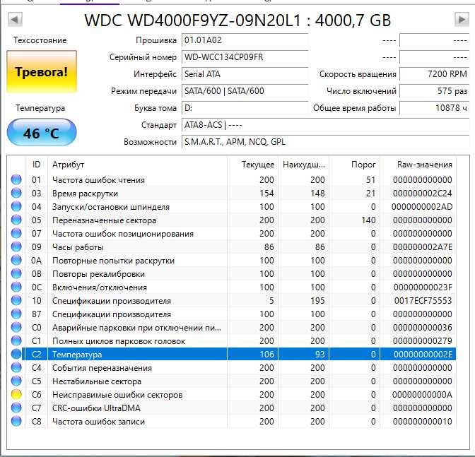 Жесткий диск HDD WD Black 4 TB 3,5 SATA 64 Mb Cache WD4000F9YZ