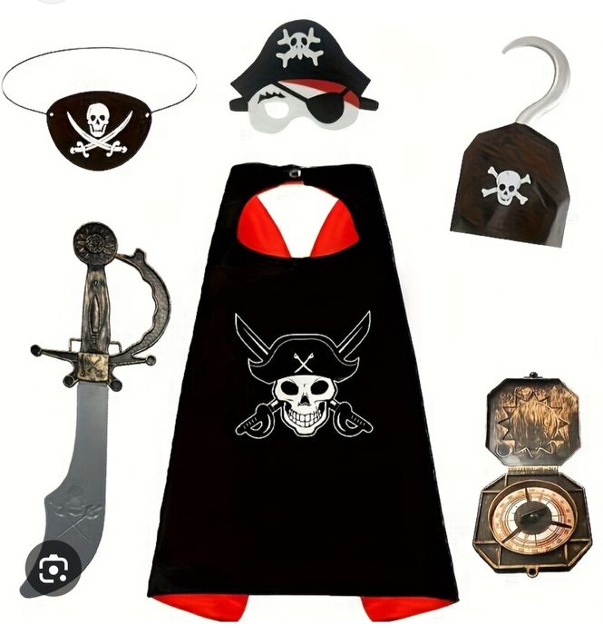 Zestaw akcesoriów pirackich strój kostium przebranie pirata pirat nowe