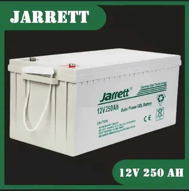 Гелеві акумулятори JARRETT 100 ... 250Aч для сонячних панелей і ДБЖ