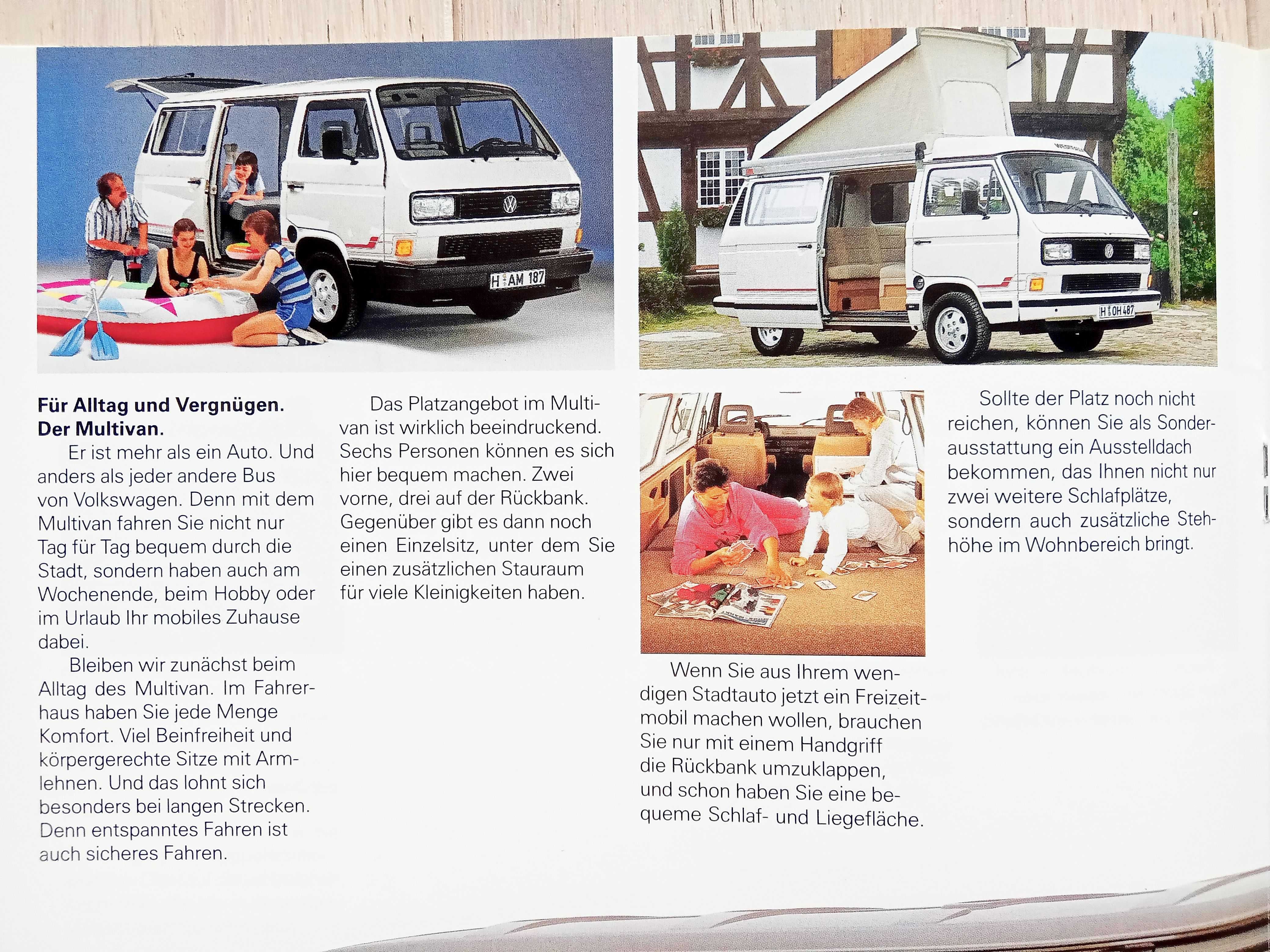Volkswagen T3 '89 Caravelle Carat Multivan Syncro prospekt 28 str. BDB